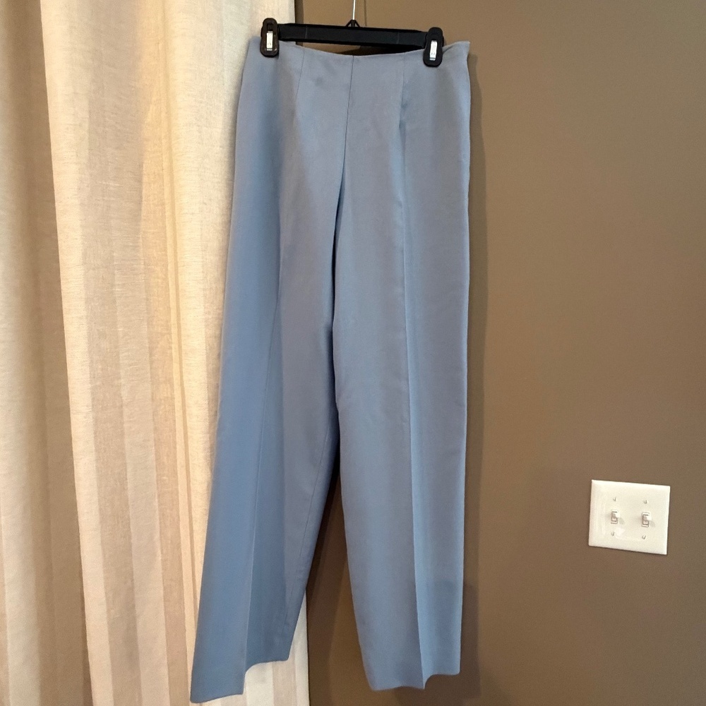 Talbots Soft Blue 100% Wool Lined Straight Leg Pants, Size 10
